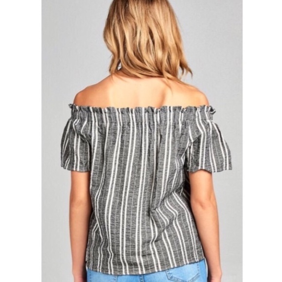Chic Striped Off Shoulder Top - Picture 4 of 6